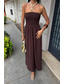 voordelige Feestjurken-Dames Lange jurk maxi-jurk Swingjurk Zomerjurk Elegant Uitgaan Strand Zomerjurk Normale pasvorm Heldere kleur Mouwloos Strapless Zwart Geel Bruin Beige Zomer