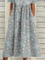 preiswerte Lässige Blumenkleider-Damen Midikleid Freizeitkleid Blumenkleid Klassisch Modern Täglich Urlaub Ausgehen Normale Passform Blume Kurzarm Rundhalsausschnitt Purpur Grau Herbst