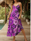 ieftine Rochii boho-Pentru femei Rochie Maxi Rochie de Vară Rochie A line Rochie Slip Vacanță Casual Boho Plajă Fit regulat Grafic Epocă Damasc Boho Paisley Fără manșon În V Galben Roșu-aprins Albastru piscină Mov Var