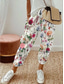 cheap Straight-Leg Pants-Women&#039;s Culottes Wide Leg Elegant Vacation Vintage Full Length High Waist Floral Graphic Printing Breathable Soft Micro-elastic Outdoor Daily Daily Wear rice white Summer Spring Regular Fit