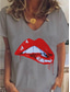 cheap Graphic shop tee-Women&#039;s Shirt Graphic Stylish Casual Short Sleeve V Neck Regular Tops Daily Print Black White Pink Khaki Gray Summer
