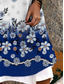 preiswerte Druck Blumen Kleider-Damen Midikleid Trägerkleid Mode Klassisch Täglich Outdoor Wochenende Normale Passform Grafik Ärmellos Rundhalsausschnitt Weiß Frühling Herbst