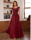 cheap Floor Length-Blue Red A-Line Mother of the Bride Dress Elegant Luxurious Boat Neck Floor Length Chiffon Lace Short Sleeve with Tier Cascading Ruffles 2025