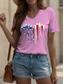 cheap Independence Day Top-Women&#039;s Patriotic  T Shirt Heart Graphic Star Vintage Stylish Classic Short Sleeve V Neck Regular Tops Daily Weekend Print Black White Pink Red Blue Summer Spring