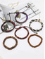 baratos Jóias Masculinas-Conjunto de pulseiras masculinas trançadas com miçangas multicamadas estilo boho, vários designs de materiais - madeira, couro e corda, estilo tribal, praia e uso casual