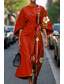 preiswerte Druck Blumen Kleider-Damen Langes Kleid Maxikleid Freizeitkleid Sommerkleid Mode Modern Täglich Date Wochenende Normale Passform Blumen Geometrisch Dreiviertelarm Rundhalsausschnitt Rosa Rote Blau Khaki Sommer