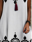 ieftine Rochie Boho de vacanță-Pentru femei Rochii Midi Rochie Tip Maieu Modă Clasic Zilnic În aer liber Sfârșit de săptămână Fit regulat Grafic Geometric Fără manșon Stil Nautic Negru și Alb Vară Primăvară Toamnă