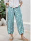 cheap Straight-Leg Pants-Women&#039;s Chinos Baggy Pants Casual Ankle-Length High Waist Graphic Geometric Patchwork Drawstring Printing Thermal Warm Breathable Micro-elastic Casual Daily Violet Robin&#039;s Egg Blue Green Khaki Summer