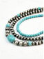 abordables Collier pour femme-Collier multicouches en perles turquoise pour femme – bijoux de style bohème du sud-ouest pour tenues décontractées, fêtes sur la plage et festivals d'été