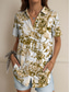 cheap Floral Tops-Women&#039;s Shirt Floral Graphic Vintage Tropical Daily Sleeveless Short Sleeve Shirt Collar Regular Tops Daily Yellow Red Blue Purple Green Summer Spring