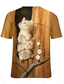 cheap Animals tee-Women&#039;s T Shirt Floral Graphic Vintage Stylish Classic Short Sleeve Crew Neck Round Neck Regular Tops Daily Weekend Print White Light Brown Green Summer Spring