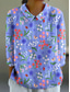 abordables Hauts Floraux-Femmes Chemise Fleuri Graphique ancien Tropical Quotidien manche longue Col de chemise Hauts Réguliers Quotidien Boutons Imprimé Rose Claire Violet Vert Bleu clair Été Printemps