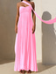 voordelige Eenvoudige jurk-Dames Lange jurk maxi-jurk Casual jurk Swingjurk Modieus Buiten Feest Avond Feest Normale pasvorm Effen Mouwloos Strapless Geel Blozend Roze blauw Zomer