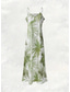 economico Abiti floreali-Per donna Abito maxi Vestito Estivo Abito a trapezio Abito Sottoveste Vacanza Casual Boho Spiaggia Vestibilità regolare Grafico Foglia Senza Maniche Scollo a V Blu Verde Estate Primavera