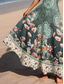 abordables Vestidos Boho-Mujer Vestido maxi Vestido de una línea Vestido con hombros descubiertos Bohemia Vacaciones Estilo playero Fiesta Ajuste regular Floral Graphic Cachemir Sin Mangas Escote Cuadrado Camiseta con cuello