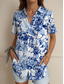 cheap Floral Tops-Women&#039;s Shirt Floral Graphic Vintage Tropical Daily Sleeveless Short Sleeve Shirt Collar Regular Tops Daily Yellow Red Blue Purple Green Summer Spring