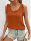 cheap Plain Tank Top-Women&#039;s Camisole Tank Top Solid Color Daily Casual Sleeveless V Neck Regular Tops Daily Ruffle White Pink Red Green Summer Spring