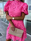 cheap White Lace Dresses-Women&#039;s Mini Dress Cotton Linen Dresses Casual Dress Fashion Outdoor Party Holiday Regular Fit Plain Short Sleeve Turtleneck White Purple Rose Red Summer