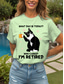 お買い得  ユーモア &amp; 名言Tシャツ-女性用 Tシャツ グラフィック 動物 猫 ヴィンテージ スタイリッシュ クラシック 半袖 クルーネック ラウンドネック レギュラートップス 日常 週末 プリント ブラック ホワイト ピンク ルビーレッド ブルー 夏 春