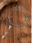 voordelige Dames ketting-Set gelaagde turquoise kralenkettingen voor dames in westernstijl – boho statement sieraden met cactus- en traanvormige bedels, ideaal voor festivals, countryconcerten en vrijetijdskleding