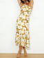 cheap Print Floral Dresses-Women&#039;s Midi Dress Floral Dress Print Dress Fashion Modern Outdoor Vacation Weekend Regular Fit Flower Sleeveless One Shoulder Yellow Blue Purple Orange Summer