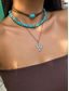 voordelige Dames ketting-Set gelaagde turquoise kralenkettingen voor dames in westernstijl – boho statement sieraden met cactus- en traanvormige bedels, ideaal voor festivals, countryconcerten en vrijetijdskleding