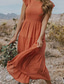 preiswerte Abschlusskleider-Damen Midikleid Weißes Kleid Abschlusskleid Mode Geburtstag Date Teegesellschaft Normale Passform Einfach Ärmellos Rundhalsausschnitt Schwarz Weiß Hellgrün Armeegrün Sommer