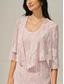 cheap Women&#039;s Dressy Tops-Women&#039;s Shrugs Solid Color Elegant Stylish Basic 3/4 Length Sleeve Crew Neck Asymmetrical Square Neck Crop Tops Wedding Guest Beach Wedding Pink Summer Spring Fall