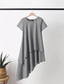 cheap Plain Dress-Women&#039;s Midi Dress Casual Dress T Shirt Dress Tee Dress Classic Modern Outdoor Vacation Daily Regular Fit Plain Short Sleeve Crew Neck Gray Summer