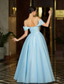 cheap BLACK-2-in-1 A-Line Mermaid / Trumpet Evening Gown Elegant Dress Formal Wedding Court Train Sleeveless Off Shoulder Satin with Ruched Pearls Slit 2025