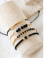 economico Bracciale da donna-Set di braccialetti da donna in stile bohémien con perline nere, decorazioni in oro, gioielli regolabili, alla moda e di tendenza, adatti per l'uso quotidiano, per i viaggi e per le feste