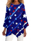 cheap Independence Day Top-Women&#039;s Patriotic  Shirt Flag Stylish Casual 3/4 Length Sleeve Crew Neck Regular Tops Daily Print White Red Navy Blue Blue Summer Spring