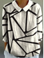cheap Stripe&amp;Geometric Tops-Women&#039;s Shirt Floral Graphic Stylish Casual Long Sleeve Shirt Collar Regular Tops Daily Buttons Print Black White Blue Orange Brown Summer Spring