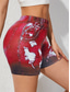 cheap Graphic Shorts-Women&#039;s Shorts Leggings Chinos Vacation Vintage Ethnic Style Short High Waist Graphic High Cut Comfort Breathable Quick Dry Stretchy Outdoor Street Daily Black Red Blue Summer Slim Fit