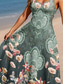 abordables Vestidos Boho-Mujer Vestido maxi Vestido de una línea Vestido con hombros descubiertos Bohemia Vacaciones Estilo playero Fiesta Ajuste regular Floral Graphic Cachemir Sin Mangas Escote Cuadrado Camiseta con cuello