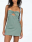 preiswerte Bodycon für den Klub-Damen Minikleid Sexy Kleid Mode Modern Outdoor Date Ausgehen Normale Passform Einfach Ärmellos Trägerlos Rosa Grün Sommer