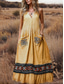 cheap Boho Dress-Women&#039;s Long Dress Maxi Dress Casual Dress Swing Dress Summer Dress Boho Dress Vintage Vacation Daily Holiday Regular Fit Floral Sleeveless V Neck Yellow Summer