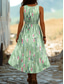 cheap Print Floral Dresses-Women&#039;s Midi Dress A Line Dress Summer Dress Vacation Casual Going out Regular Fit Floral Graphic Sleeveless V Neck Blue Purple Green Summer Spring