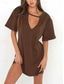 cheap Plain Dress-Women&#039;s Mini Dress T Shirt Dress Tee Dress Summer Dress Casual Daily Regular Fit Plain Short Sleeve V Neck Black White Brown Green Summer