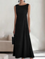 cheap Maxi Black Dress-Women's Long Dress Maxi Dress Casual Dress Summer Dress Fashion Outdoor Party Holiday Regular Fit Plain Sleeveless Crew Neck Blue Black Wine Summer