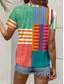 abordables T-shirt rayé et géométrique-Femmes T-shirt Graphique Géométrique ancien Classique Occasionnel Manche Courte Col ras du cou Hauts Réguliers Quotidien Week-end Imprimé Rouge Bleu Violet Vert Été Printemps
