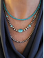 abordables Collier pour femme-Collier multicouches en perles turquoise pour femme – bijoux de style bohème du sud-ouest pour tenues décontractées, fêtes sur la plage et festivals d'été