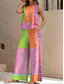 economico Abiti da donna con camicetta-Set di 2 pezzi vintage quotidiante da donna eleganti due pezzi senza maniche collo rotondo grafica geometrica a righe formale ufficio lavoro rosa blu marrone estate regolare