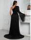 cheap Wedding Guest Dresses-Sparkle Sequin Tassel Wedding Dresses in Color Formal Wedding Dresses A-Line One Shoulder Sleeveless Floor Length Tulle Bridal Gown 2025