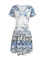 preiswerte Blumenkleider-Damen Minikleid T-Shirt-Kleid Sommerkleid A Linie Kleid Urlaub Lässig Boho Ausgehen Strand Normale Passform Blumen Grafik Kurzarm V Ausschnitt Blau Sommer Frühling