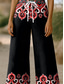 cheap Wide Leg &amp; High Waisted-Women&#039;s Wide Leg Chinos Baggy Pants Vacation Vintage Ethnic Style Full Length High Waist Graphic Geometric Printing Thermal Warm Breathable Soft Micro-elastic Vacation Casual Daily Violet Robin&#039;s Egg