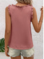 cheap Plain Tank Top-Women&#039;s Camisole Tank Top Solid Color Daily Casual Sleeveless V Neck Regular Tops Daily Ruffle White Pink Red Green Summer Spring
