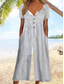 cheap Vacation Jumpsuit-Women&#039;s Normal Jumpsuit Active Floral Short Sleeve Wide Leg Round Neck Pocket Print Vacation Daily Regular Fit White Army Green Blue Summer