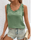 cheap Plain Tank Top-Women&#039;s Camisole Tank Top Solid Color Daily Casual Sleeveless V Neck Regular Tops Daily Ruffle White Pink Red Green Summer Spring