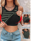 preiswerte Streifen- und geometrisches Tanktop-Damen Camisole-Tanktop Gestreift Täglich Stilvoll Lässig Ärmellos Rundhalsausschnitt Normale Oberteile Täglich Druck Schwarz Weiß Blau Grün Sommer